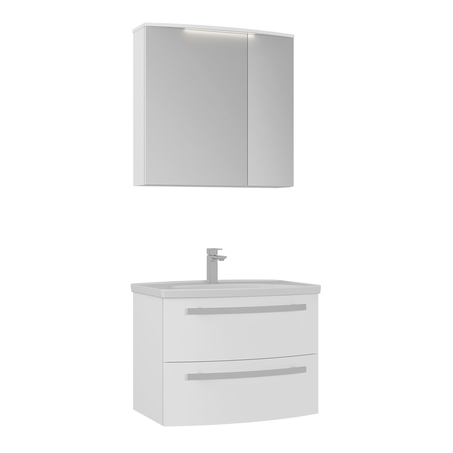 Orka Urla 70 cm Banyo Dolabı Takımı | Parlak Beyaz