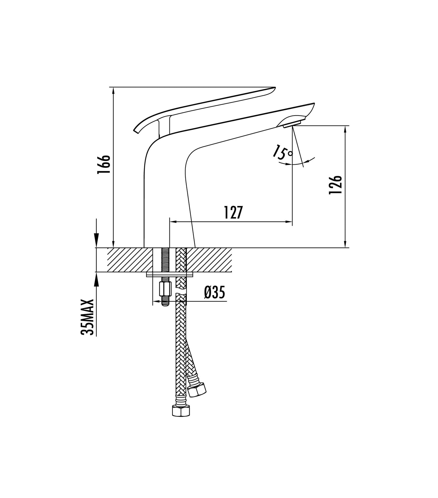 Creavit Bloom Beyaz Lavabo Armatürü BL1511-B