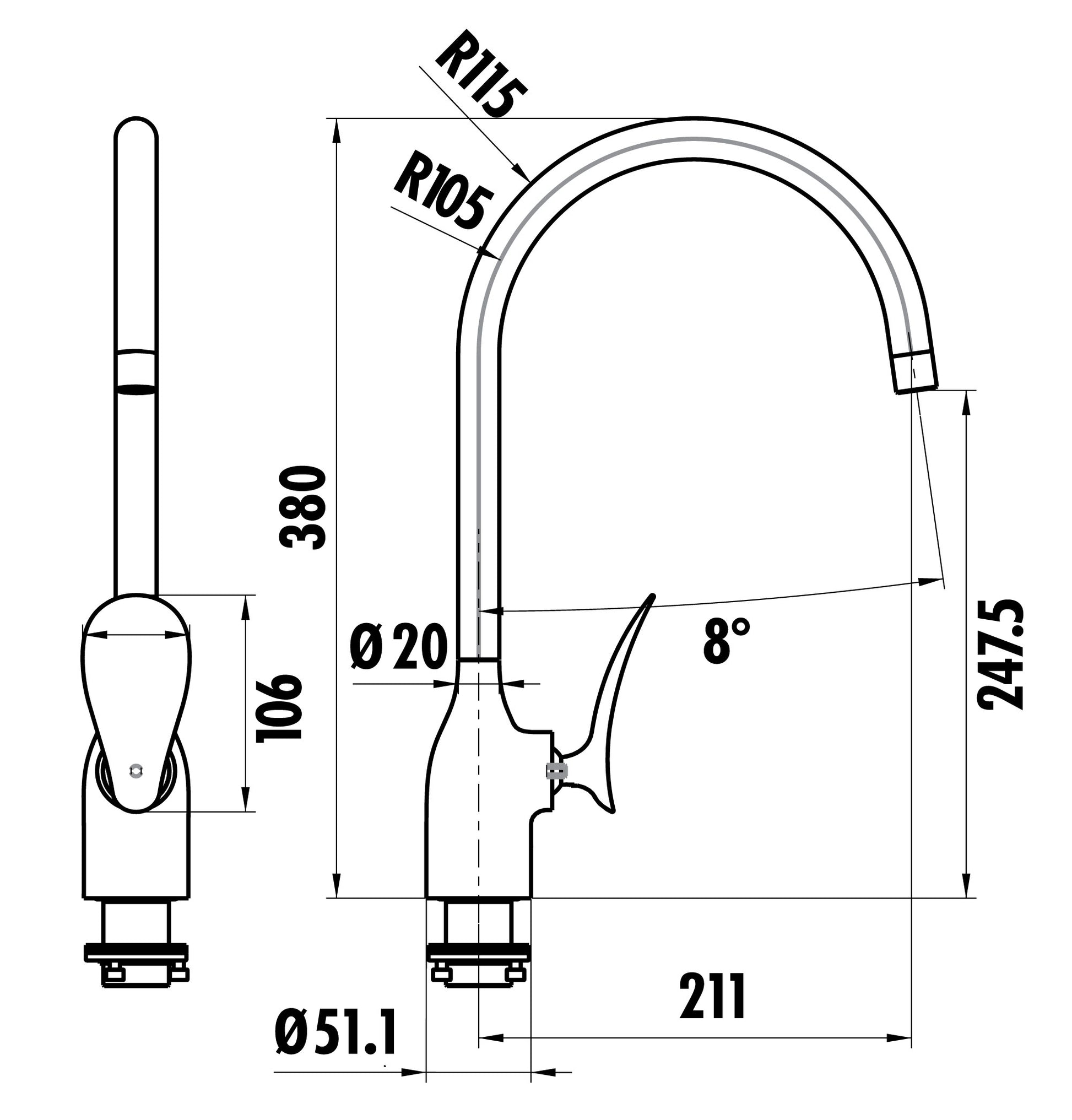 Creavit Foglia Mutfak Armatürü Bataryası FG8501