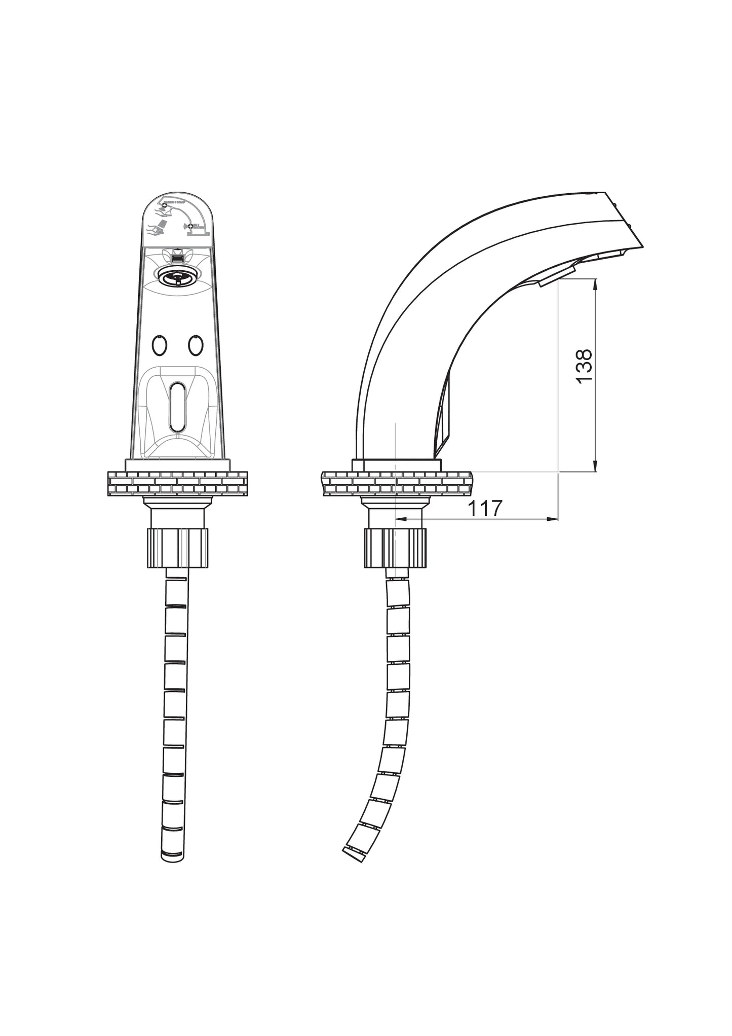 Fotoselli Su Ve Sabunluk Bataryası (Tek Su Girişli) Wıser-Q Krom Flb09-2 Gpd - Banyonline