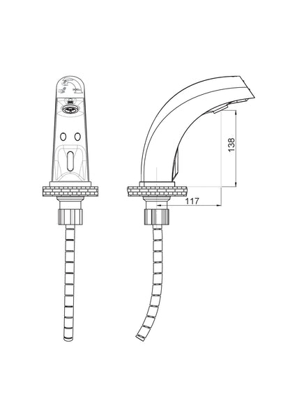 Fotoselli Su Ve Sabunluk Bataryası (Tek Su Girişli) Wıser-Q Krom Flb09-2 Gpd - Banyonline