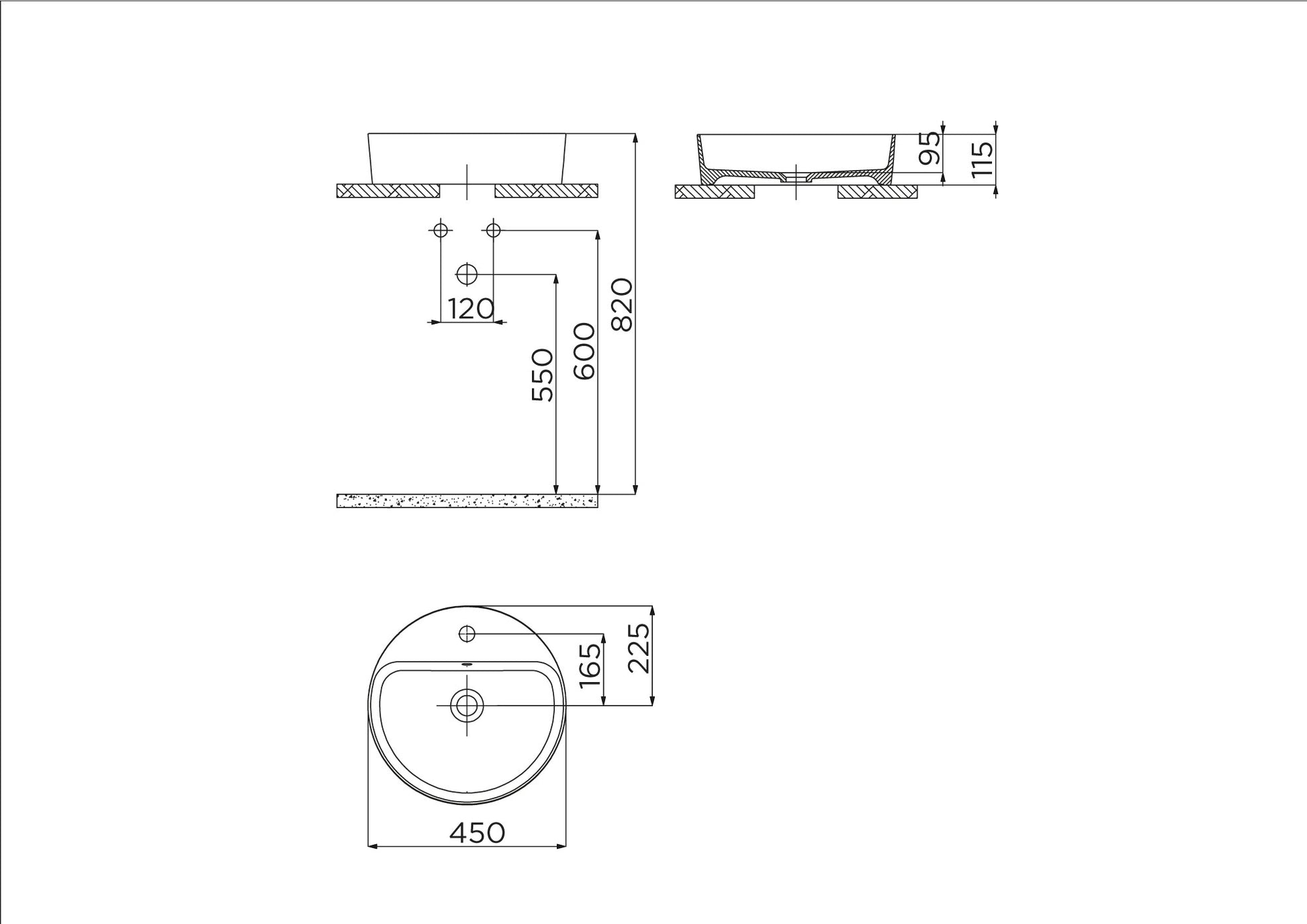 Creavit Loop Yuvarlak Çanak Lavabo Beyaz Ø45 cm LP146-00CB00E-0000