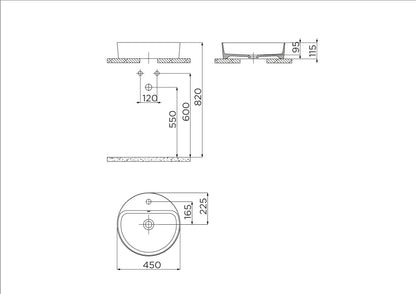 Creavit Loop Yuvarlak Çanak Lavabo Beyaz Ø45 cm LP146-00CB00E-0000