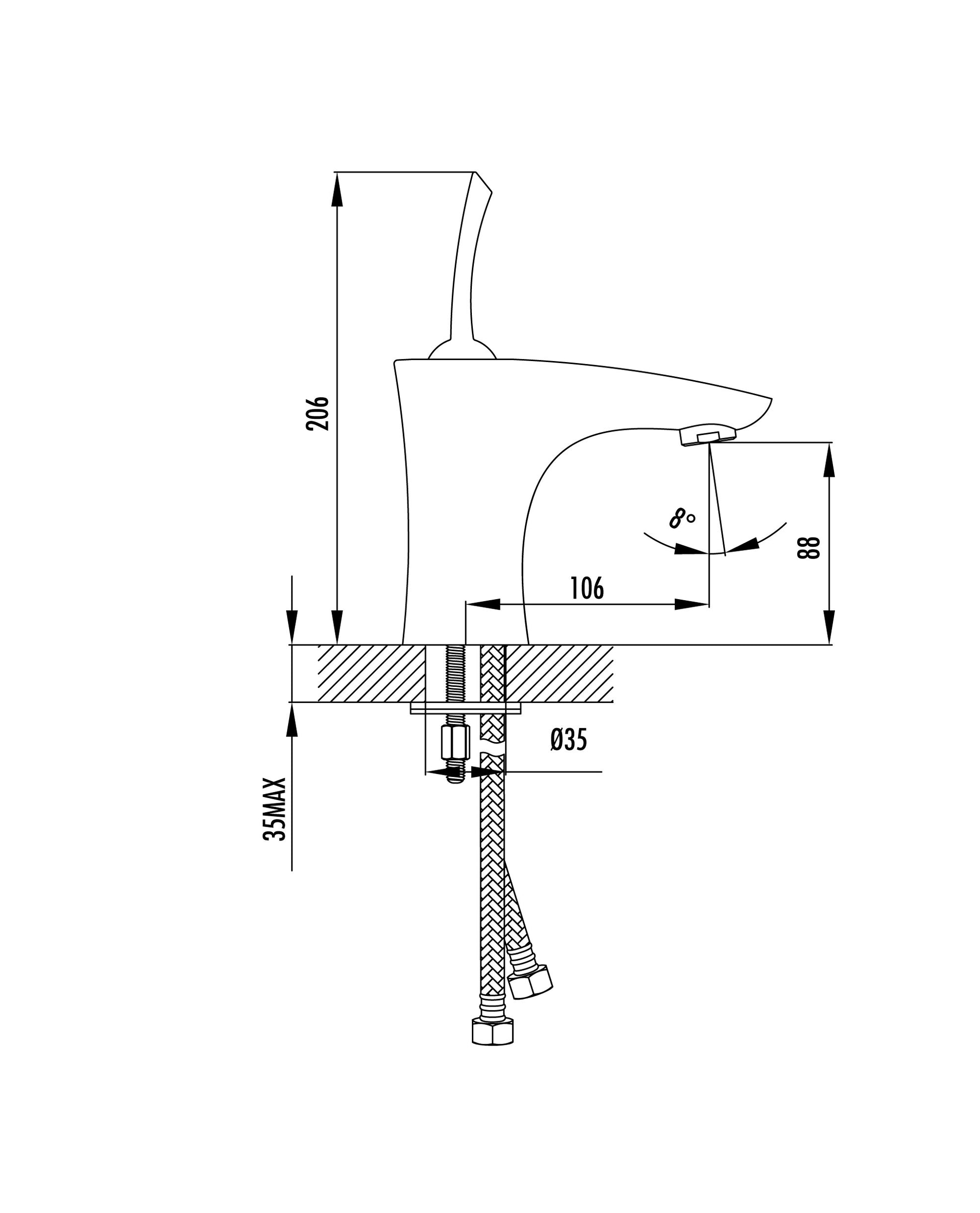 Creavit Planet Lavabo Armatürü Bataryası PL1801