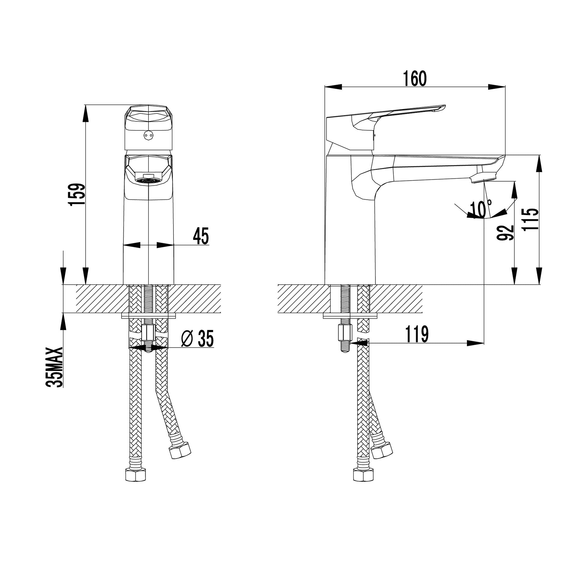 Creavit Solo Lavabo Armatürü Bataryası SO1500 – Şık ve Dayanıklı ...