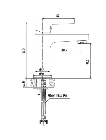 Creavit Sharp Lavabo Armatürü Bataryası SR1500