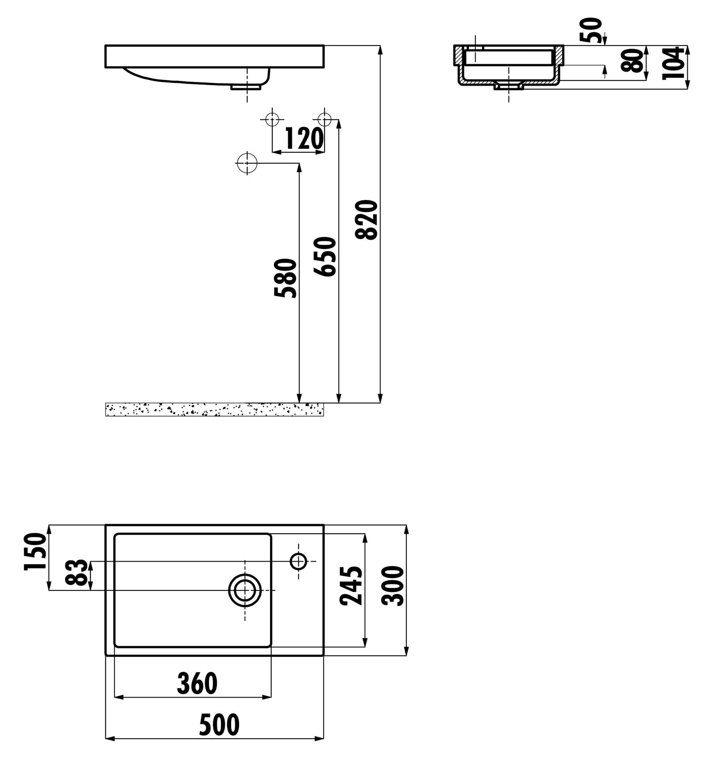 Creavit Elmas 30x50 cm Lavabo TP026