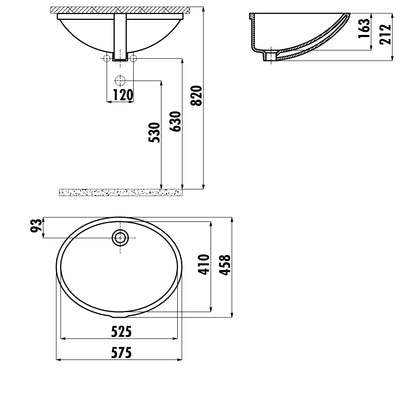 Creavit 40x52 cm Tezgahaltı Lavabo TP205 - Banyovit