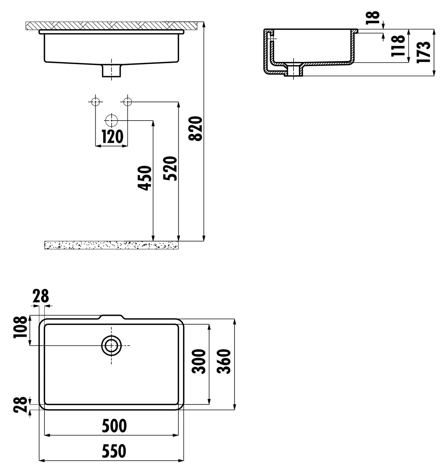 Creavit 30x50 cm Tezgahaltı Lavabo TP730