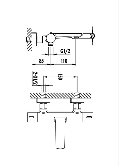 Creavit Termostatik Banyo Armatürü Bataryası TS2505