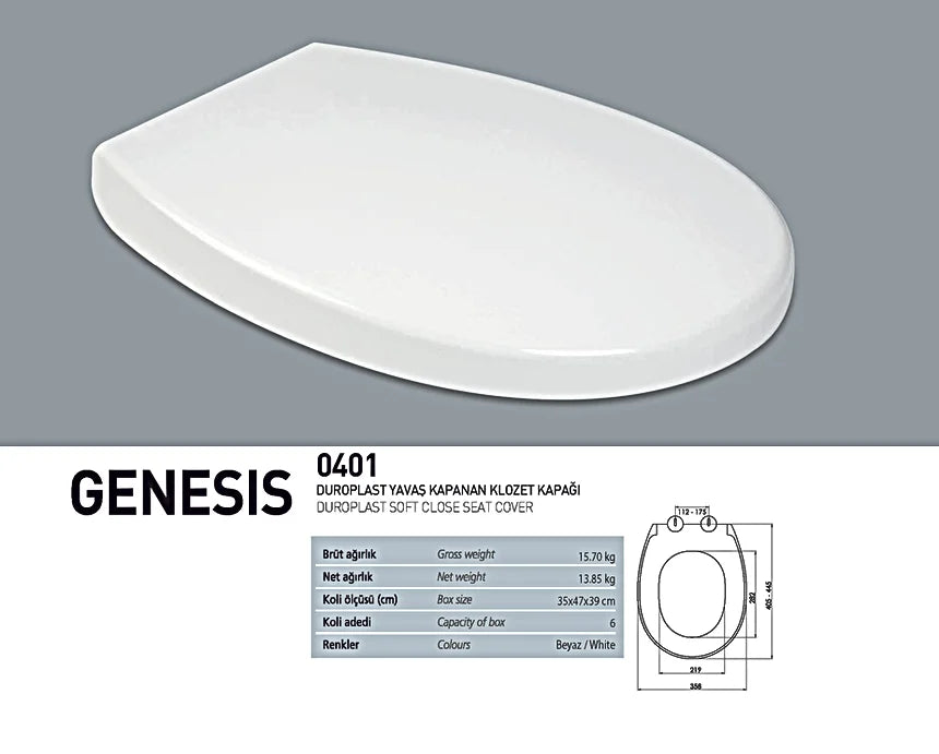 Nkp Genesis Duroplast Yavaş Kapanır Klozet Kapağı 0401