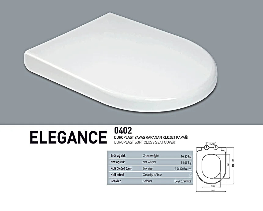 Nkp Elegance Duroplast Yavaş Kapanır Klozet Kapağı 0402