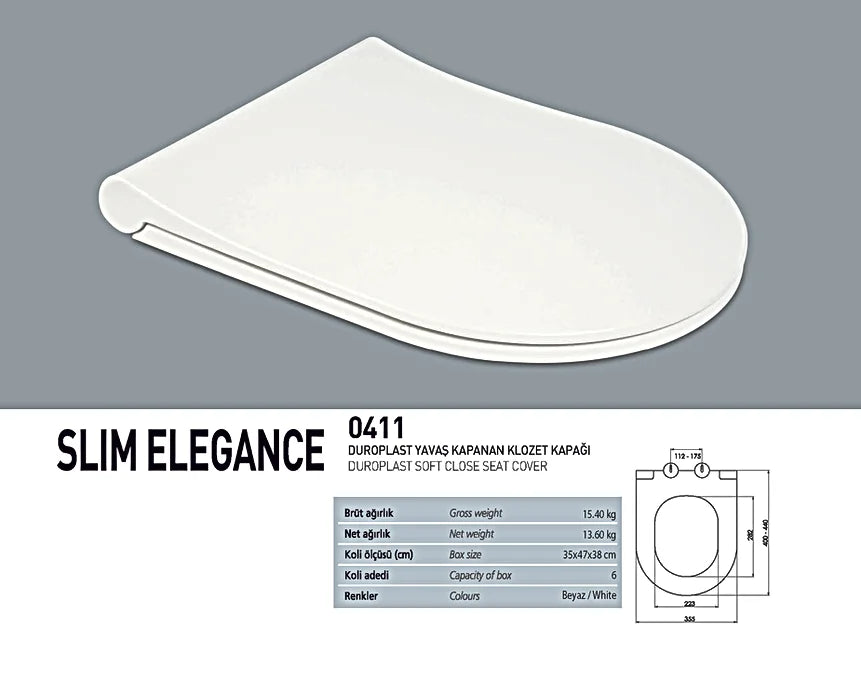 Nkp Slim Elegance Duroplast Yavaş Kapanır Klozet Kapağı 0411